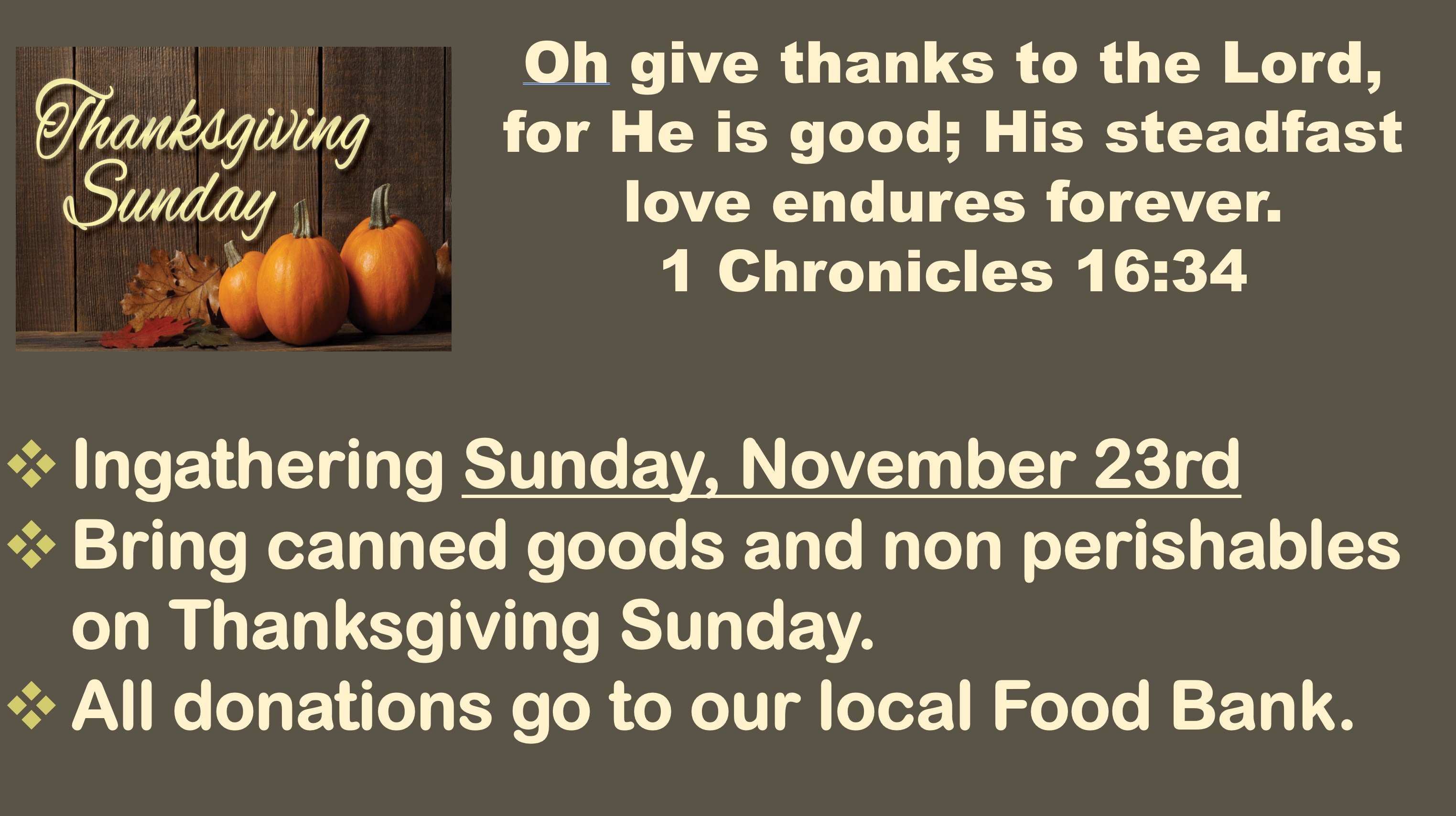 Thanksgiving Sunday
